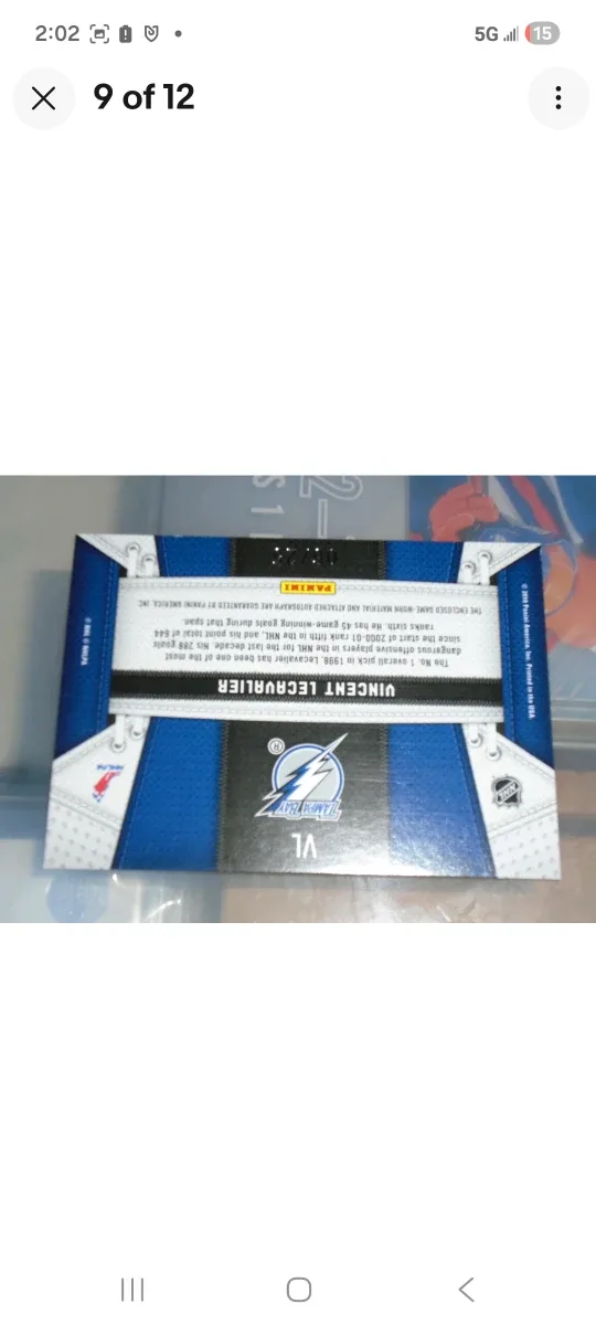 Panini/Vincent Lecavalier/Martin St. Louis/Autos/Card Lot image indicator(6)