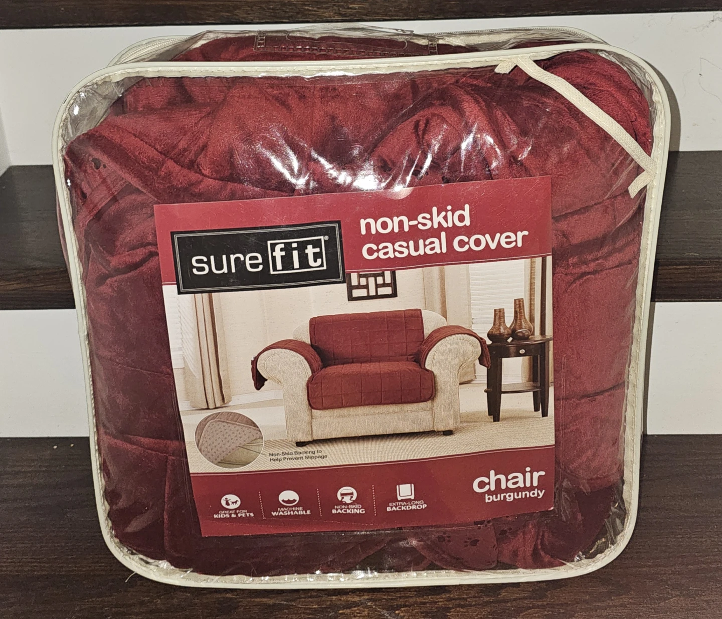 Sure Fit Burgundy Chair Cover - New