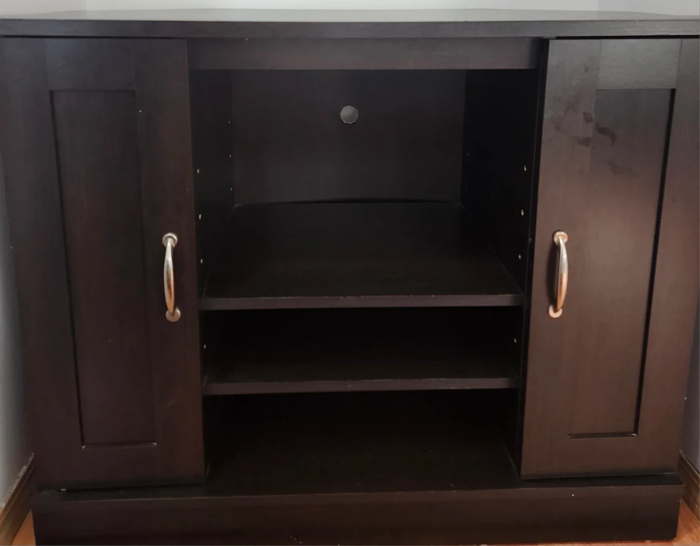 Dark Brown Media Console Cabinet