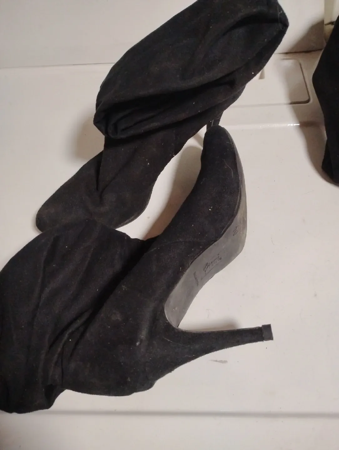 Kioufo Black Thigh High Boots - Size 10 thumbnail