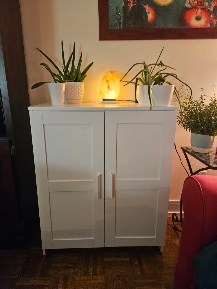 White Cabinet with Doors & Shelves