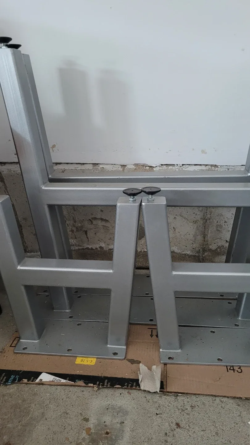 Silver Metal Table and bench Legs A Frame (set) Live edge