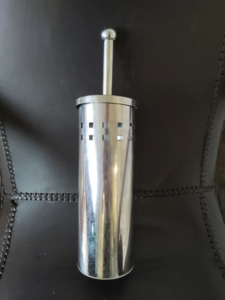 Toilet Brush and Holder, Silver