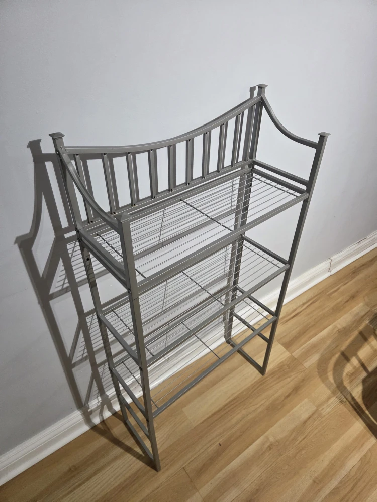 Grey Metal 4-Tier Shelf