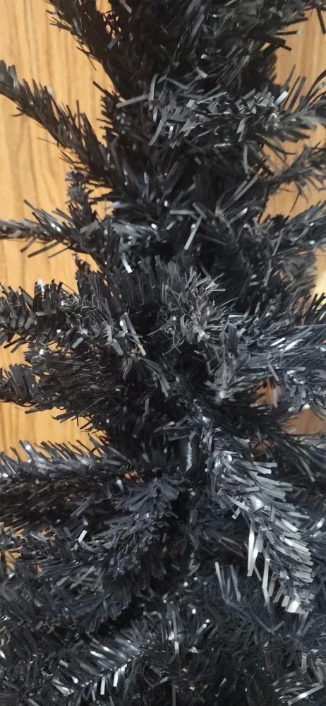 HOMCOM 6ft Black Tinsel Christmas Tree - NEW image indicator(2)