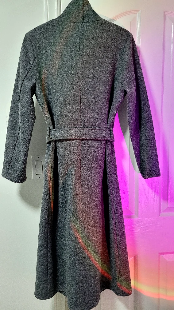 Shinestar Grey Belted Coat - Size M - photo 4