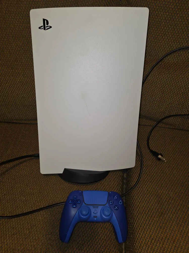 PlayStation 5 Console & Blue Controller