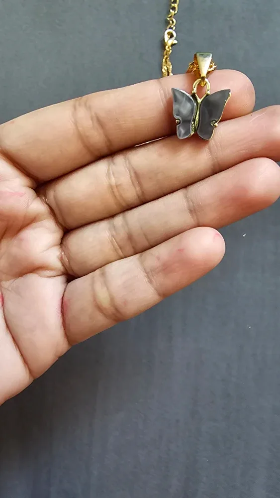 Butterfly Pendant Necklace - Gold Tone image indicator(2)