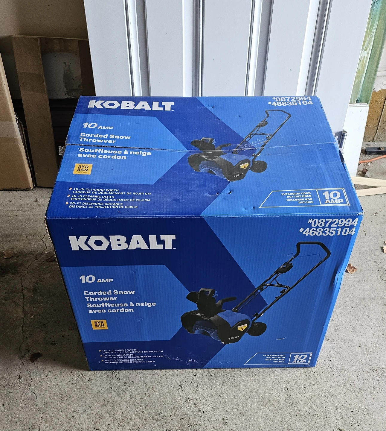 Kobalt 10 AMP Corded Snow Thrower - only once used - photo 2