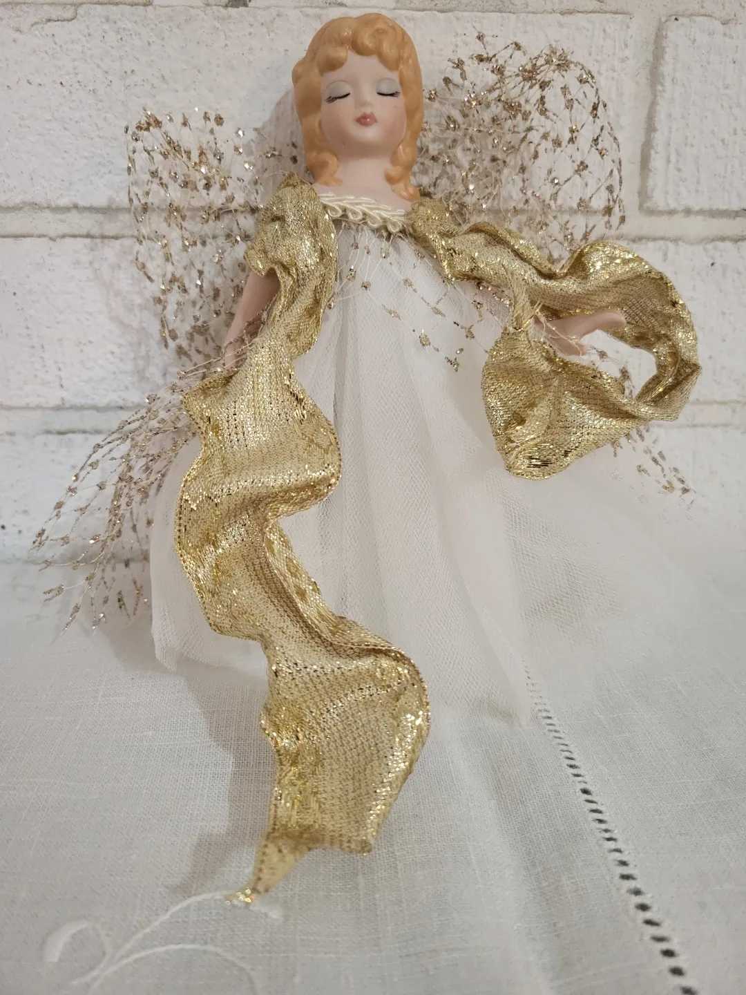 Vintage, Angel Tree Topper with Gold Accents image indicator(2)