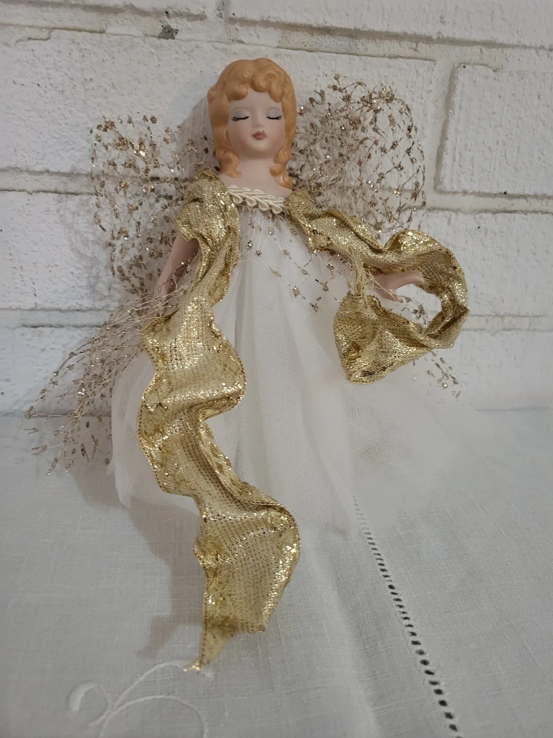 Vintage, Angel Tree Topper with Gold Accents image indicator(3)