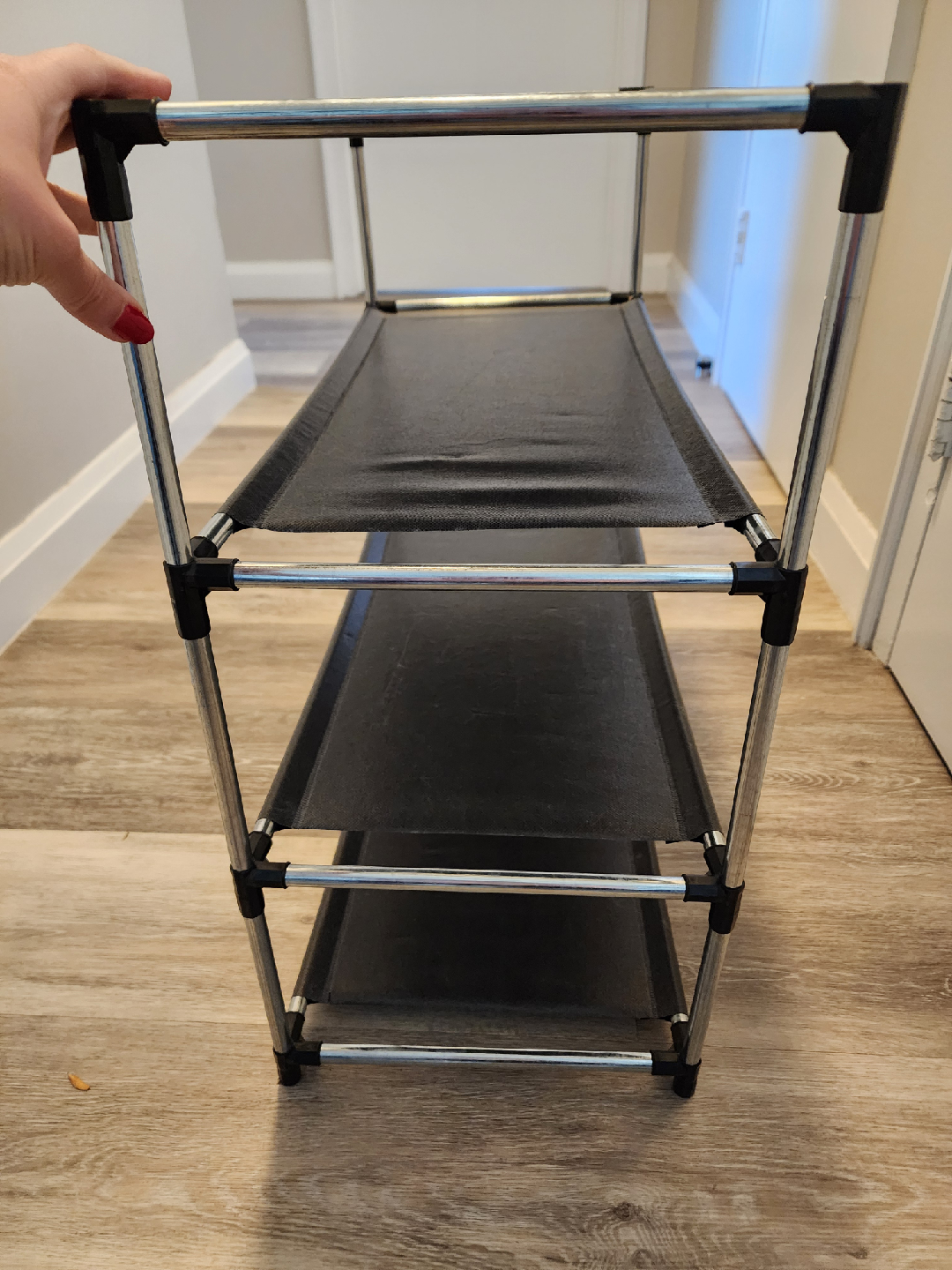 4-Tier Shoe Rack - Black - photo 3