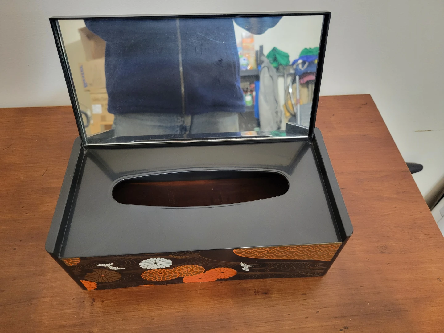 Vintage Tissue Box Cover with Mirror