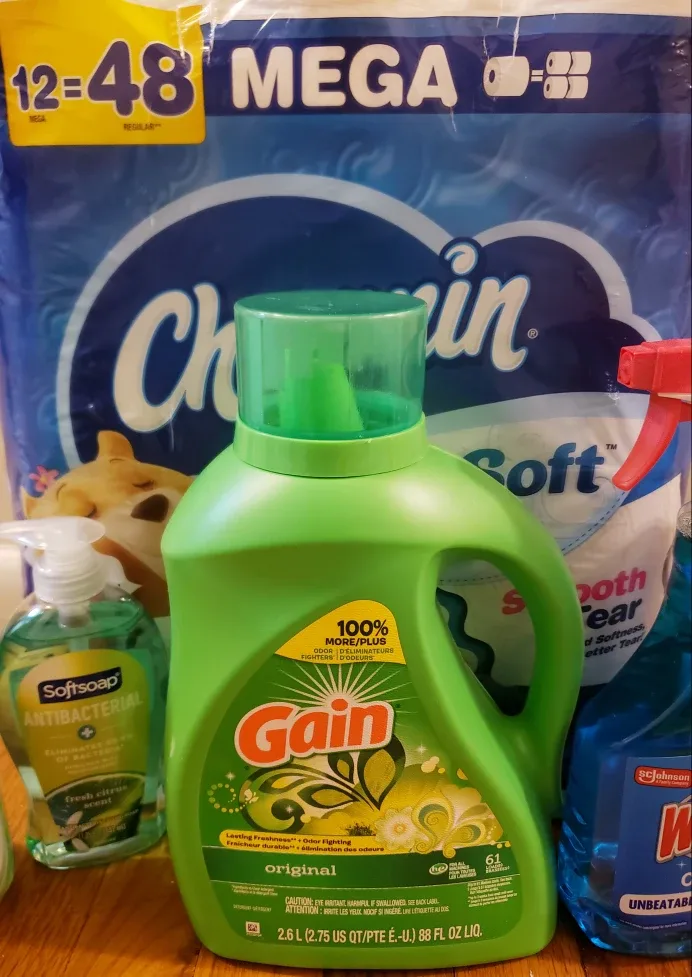 Cleaning Supplies Bundle: Gain, Charmin, Windex image indicator(4)