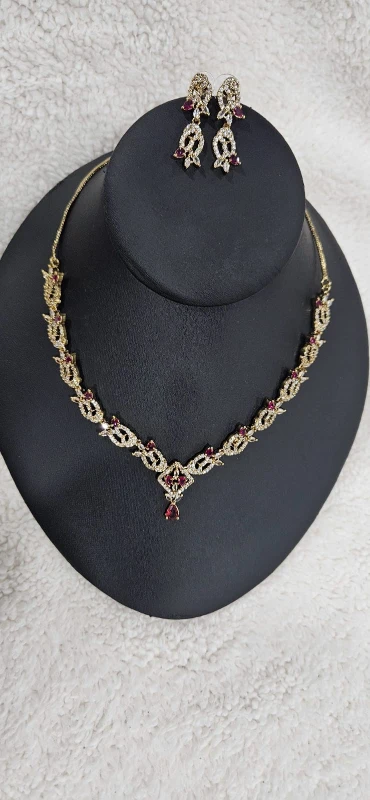 💎 Royal Ruby AD Necklace Set – Premium Shine, Affordable Price - photo 2