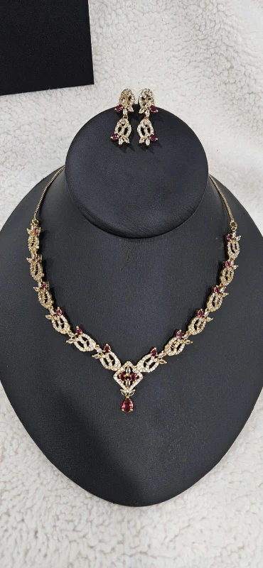 💎 Royal Ruby AD Necklace Set – Premium Shine, Affordable Price - photo 3
