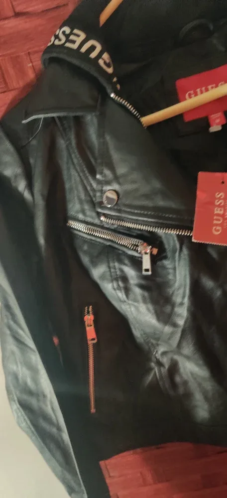 Guess Black Faux Leather Jacket - Size M image indicator(4)