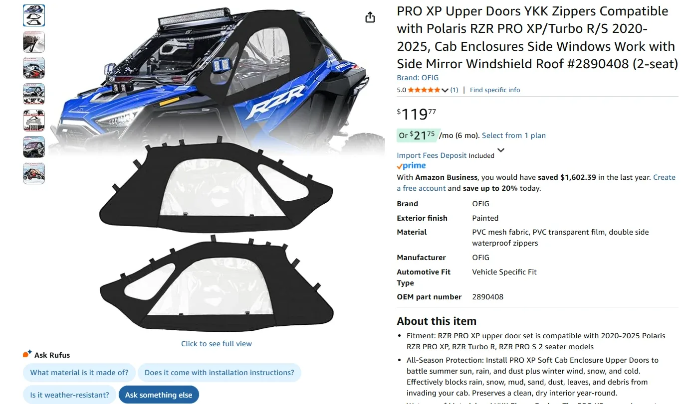 PRO XP Doors for Polaris BNIB image indicator(2)