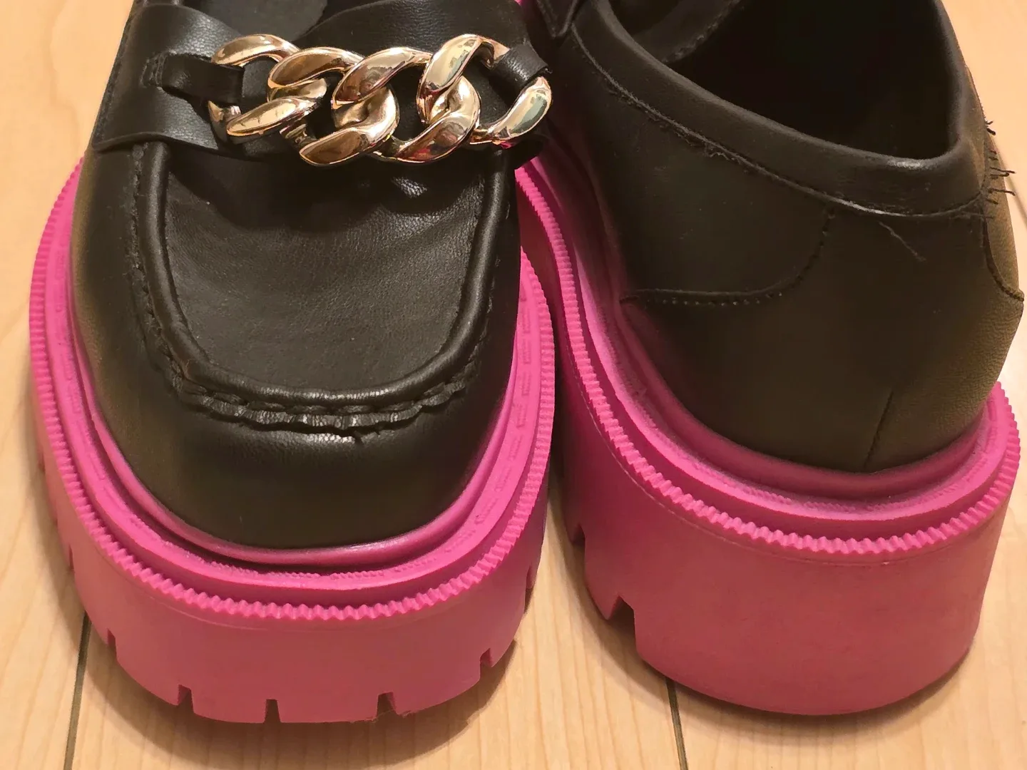 ALDO Black Loafers with Chain Detail image indicator(2)