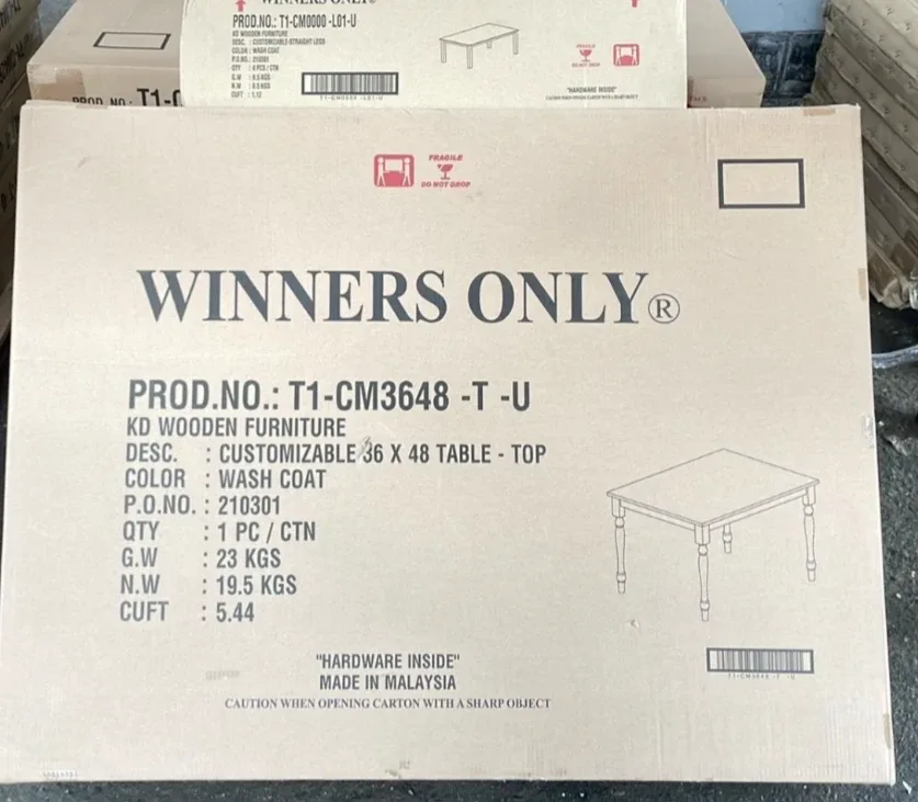Brand New in Box Winners Only KD Wooden Table 36x48 image indicator(2)