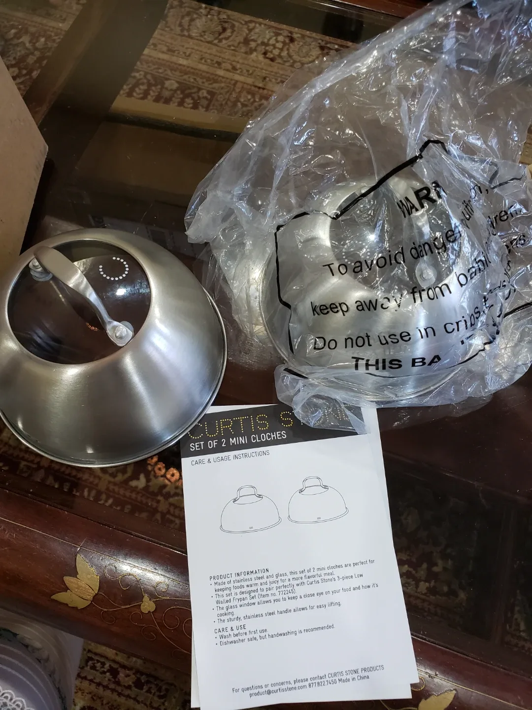 Curtis Stone Set of 2 Mini Cloches - New in Box image indicator(2)