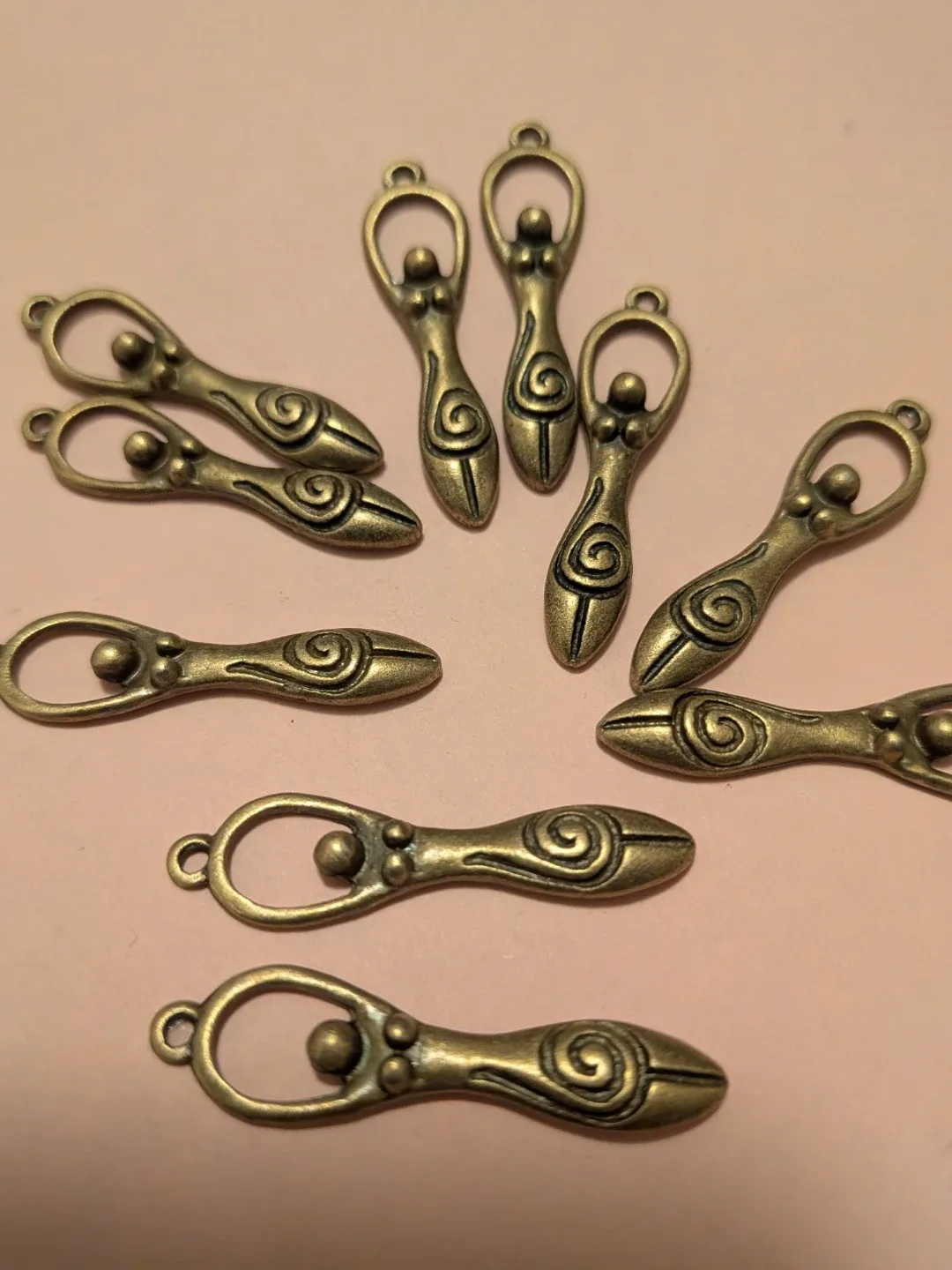 Ten new Goddess Charms - Bronze Tone image indicator(2)