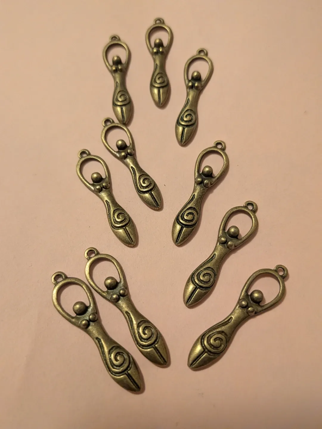 Ten new Goddess Charms - Bronze Tone image indicator(4)