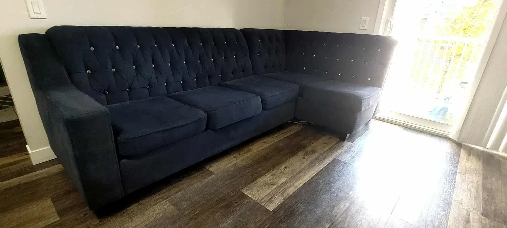 Navy Blue Sectional Sofa image indicator(2)