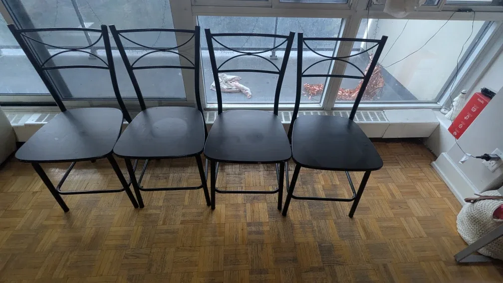 Black Dining Table with 4 Chairs thumbnail