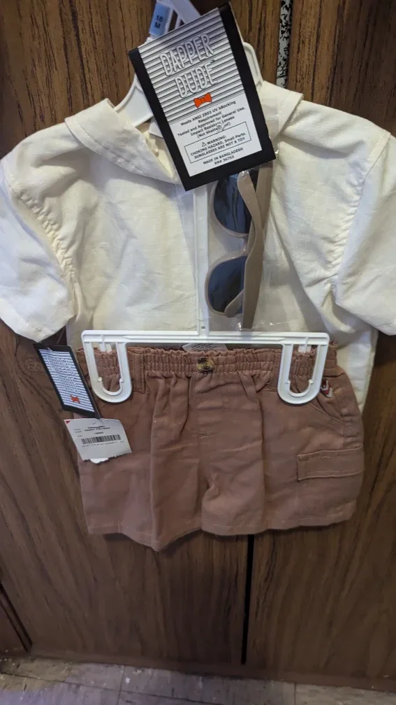 Dapper Dude 3-Piece Set (Shirt, Shorts, Sunglasses) image indicator(2)