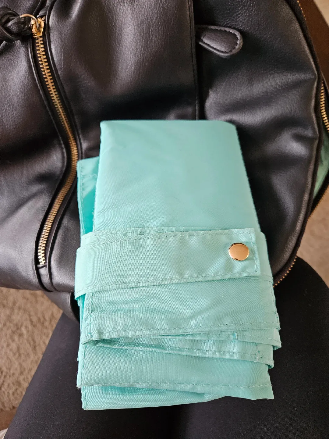 MOMINSIDE Black Leather Diaper Bag Backpack image indicator(6)