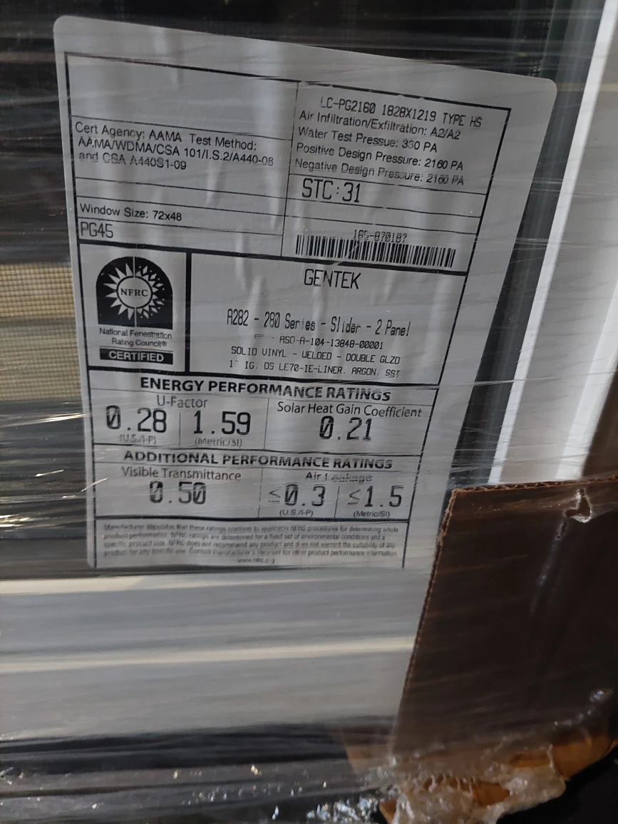 Gentek Sliding Window - 72x48 - photo 2