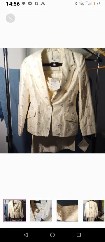 Badgley Mischka 3 pc Silk Suit Set