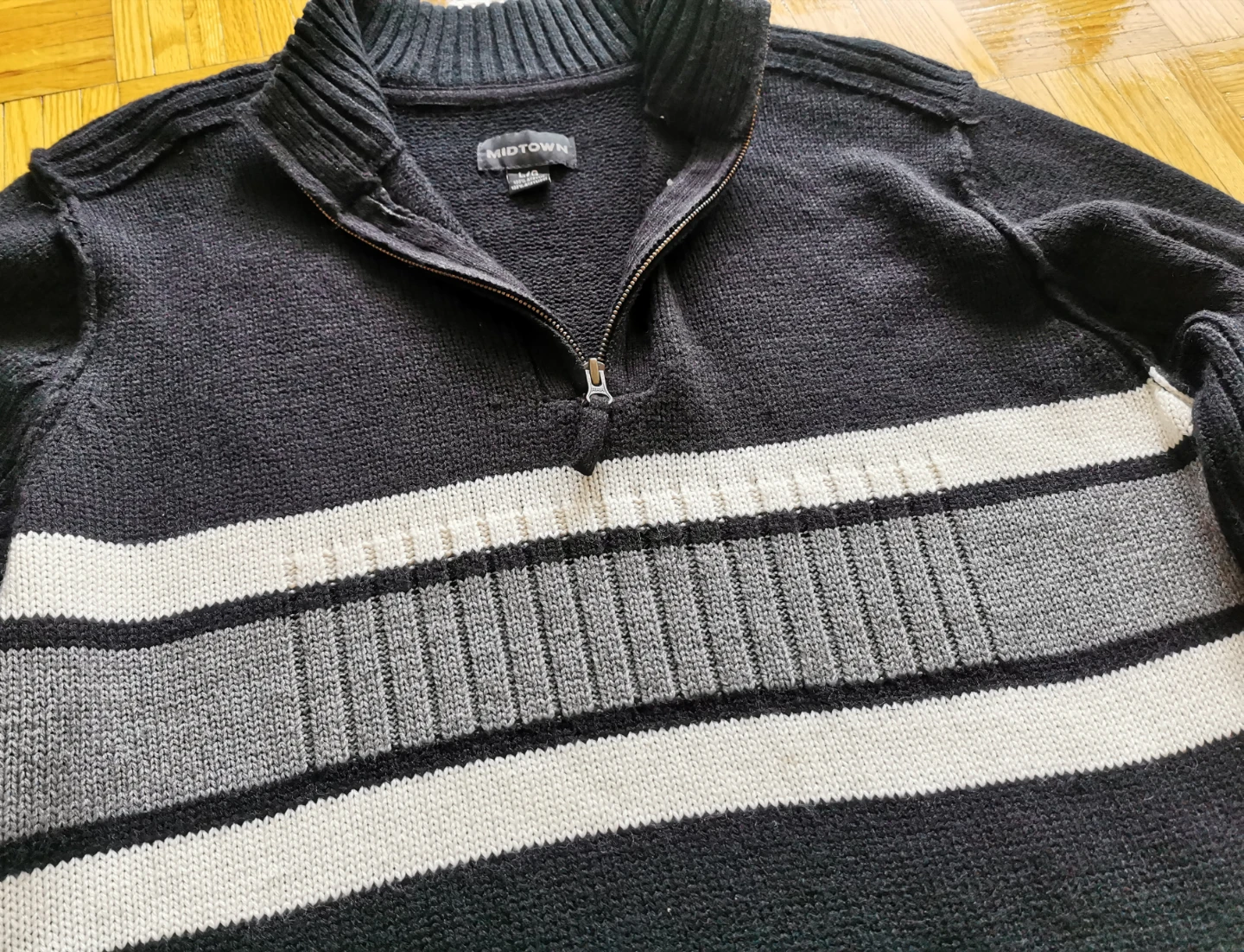 Midtown Black 1/4 Zip Sweater - Size L - photo 4