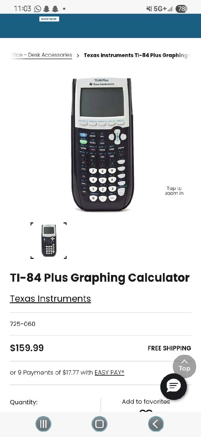 Texas Instruments TI-84 Plus Graphing Calculator