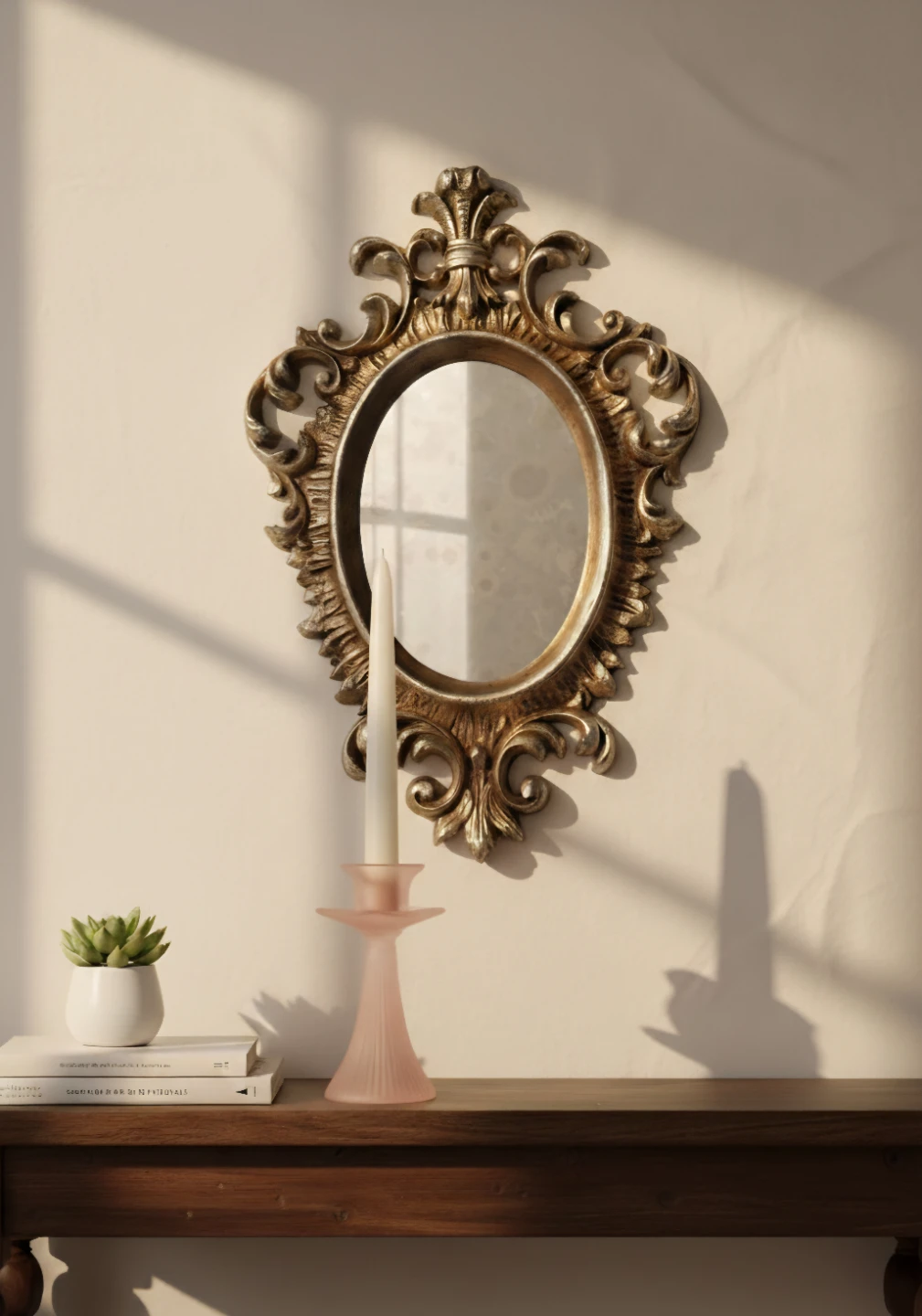 Pink Glass Candlestick Holder - photo 3