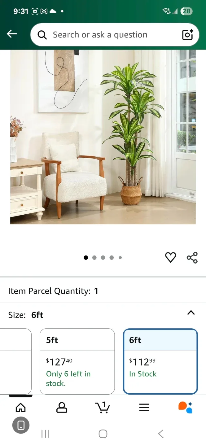 6ft Artificial Dracaena Plant image indicator(5)