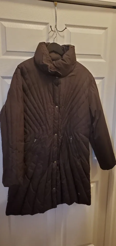 Brown Quilted Coat Jacket XL 1X