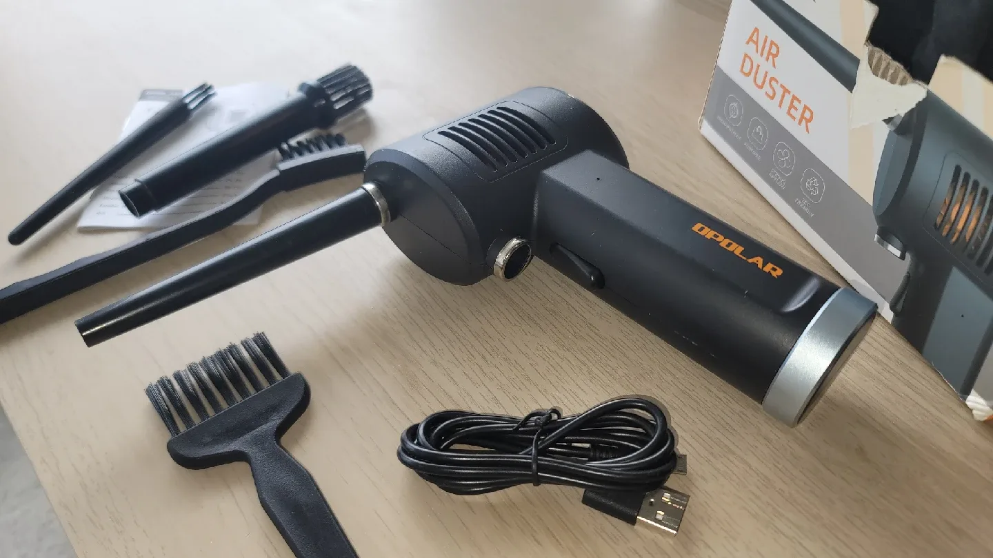 Opolar cordless air duster w/ accessories