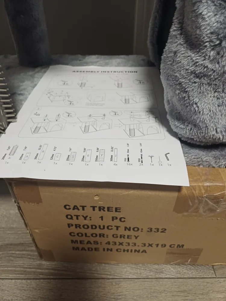 Grey Cat Tree with Scratching Post & Condo image indicator(10)