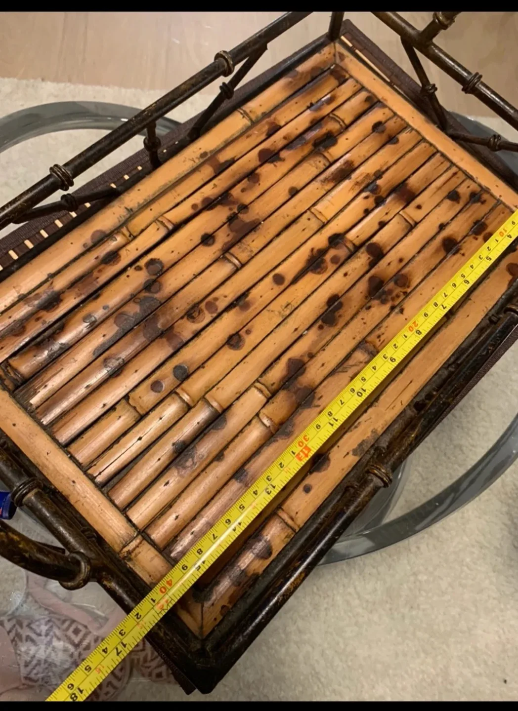 Bamboo Serving Tray with Metal Frame image indicator(4)