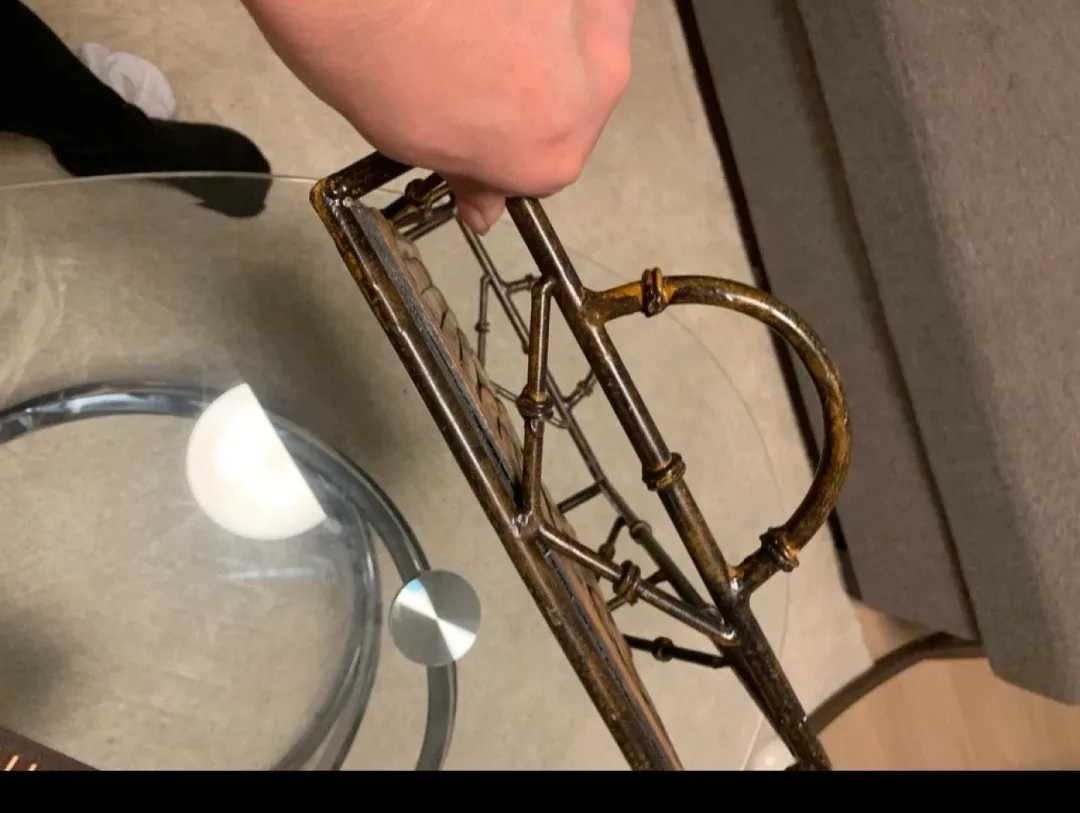 Bamboo Serving Tray with Metal Frame image indicator(6)