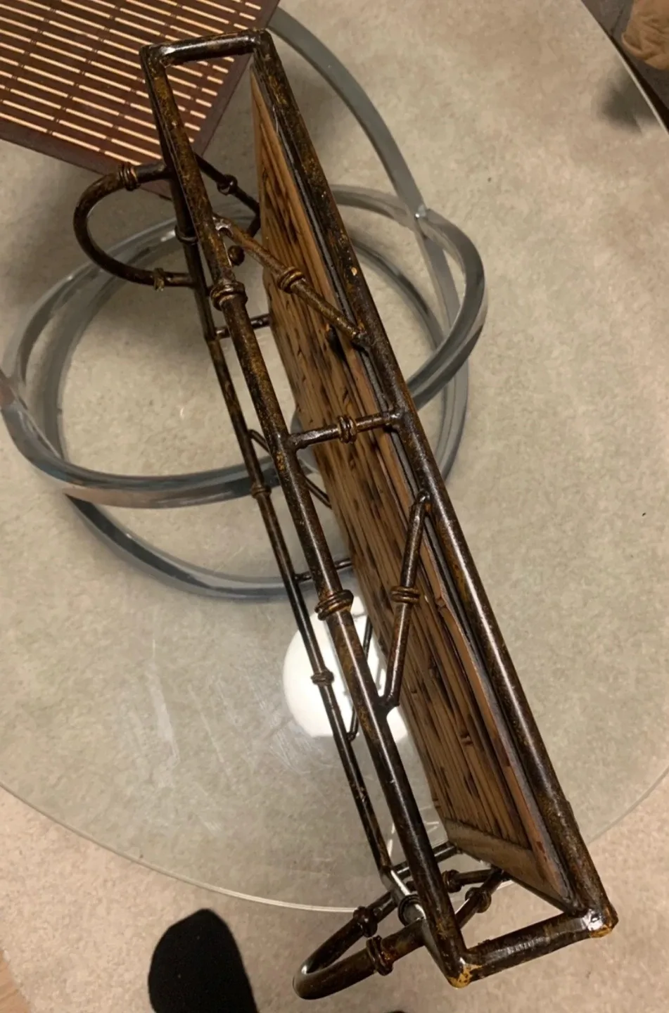 Bamboo Serving Tray with Metal Frame image indicator(7)