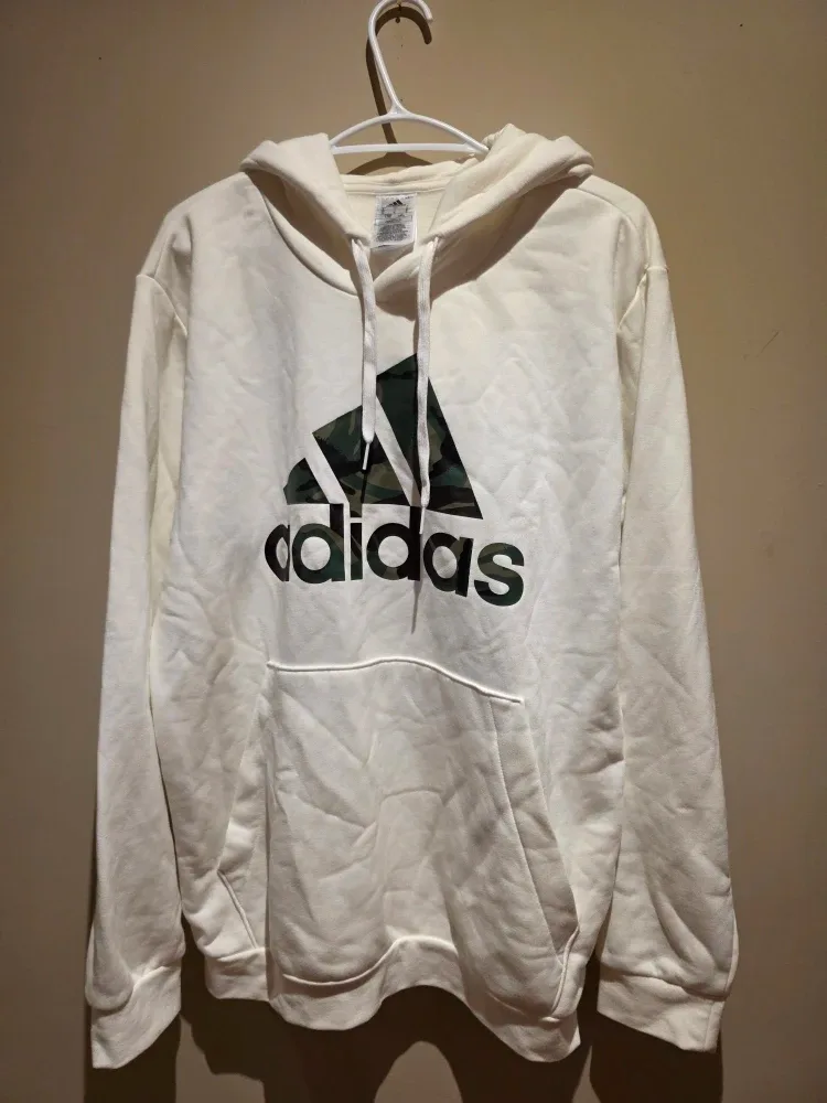 Adidas White Hoodie Size L