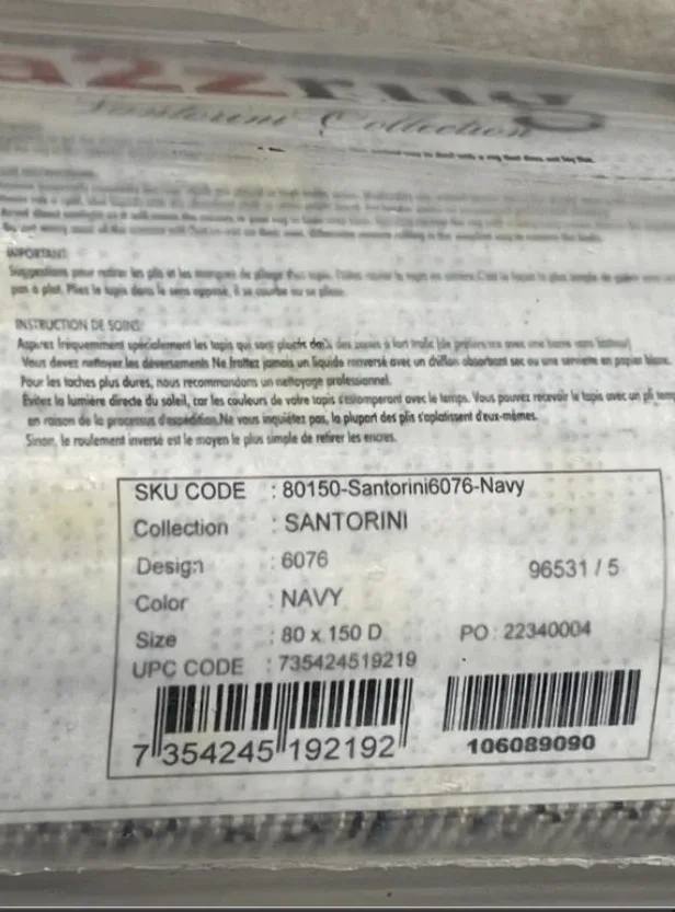 A2Z Santorini Navy Rug - 80 x 150  Brand New image indicator(3)