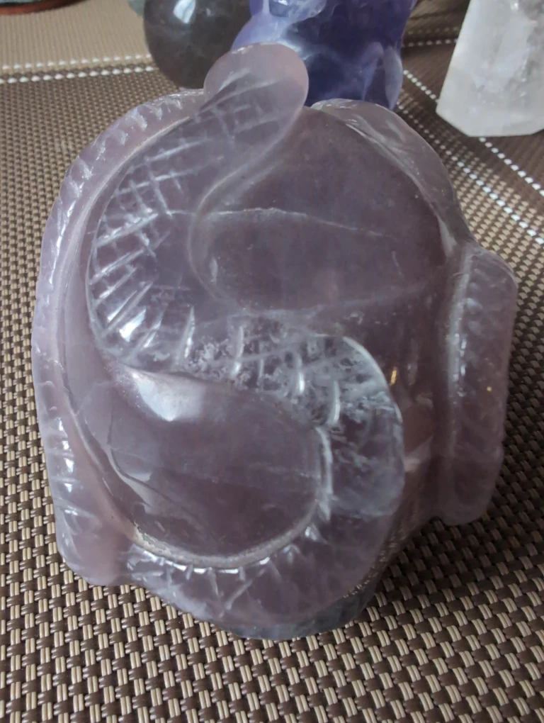 Amethyst Skull with Snakes Carving - photo 3