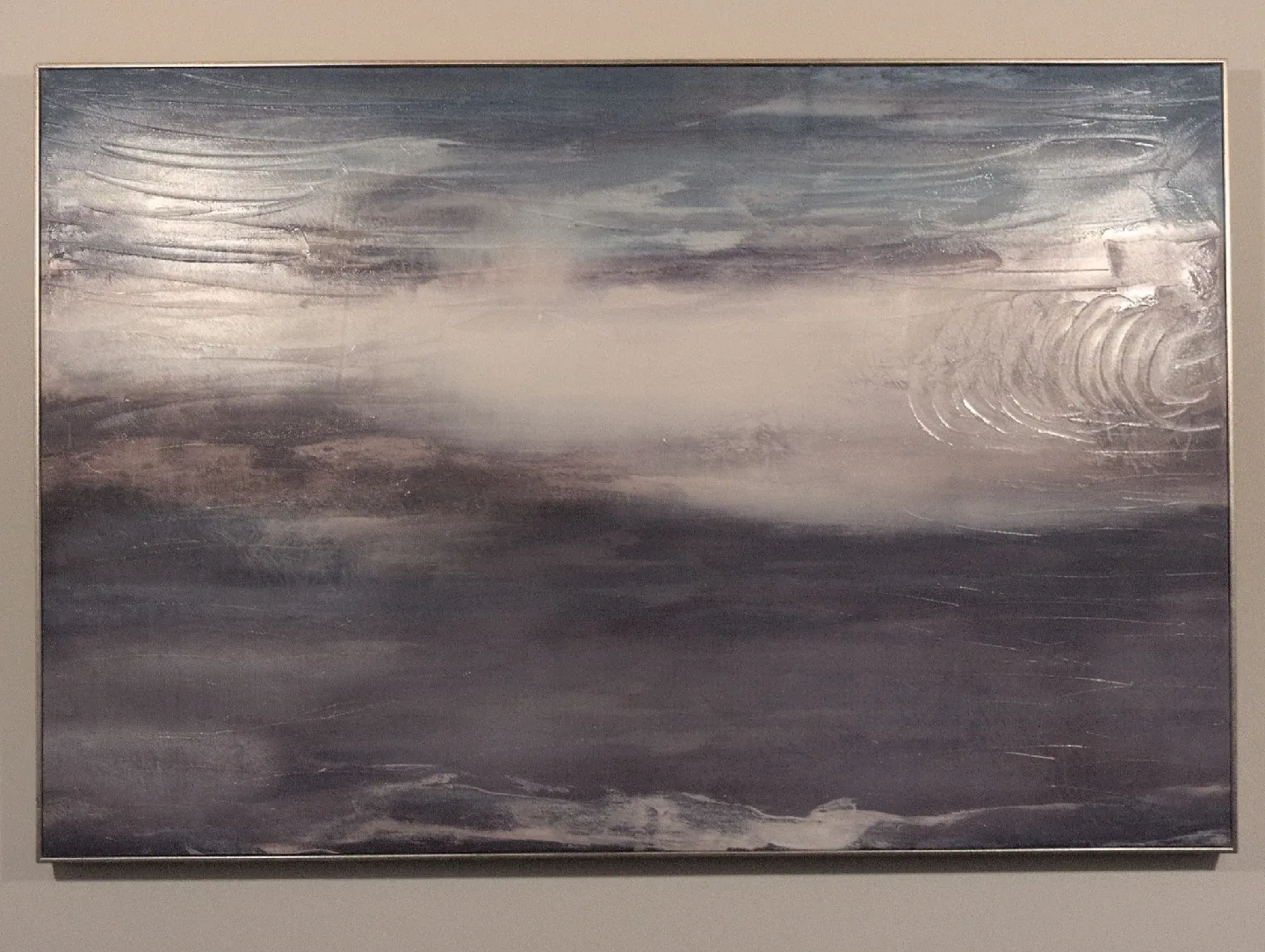 Abstract Painting Wall Art Lilac Blue and White thumbnail