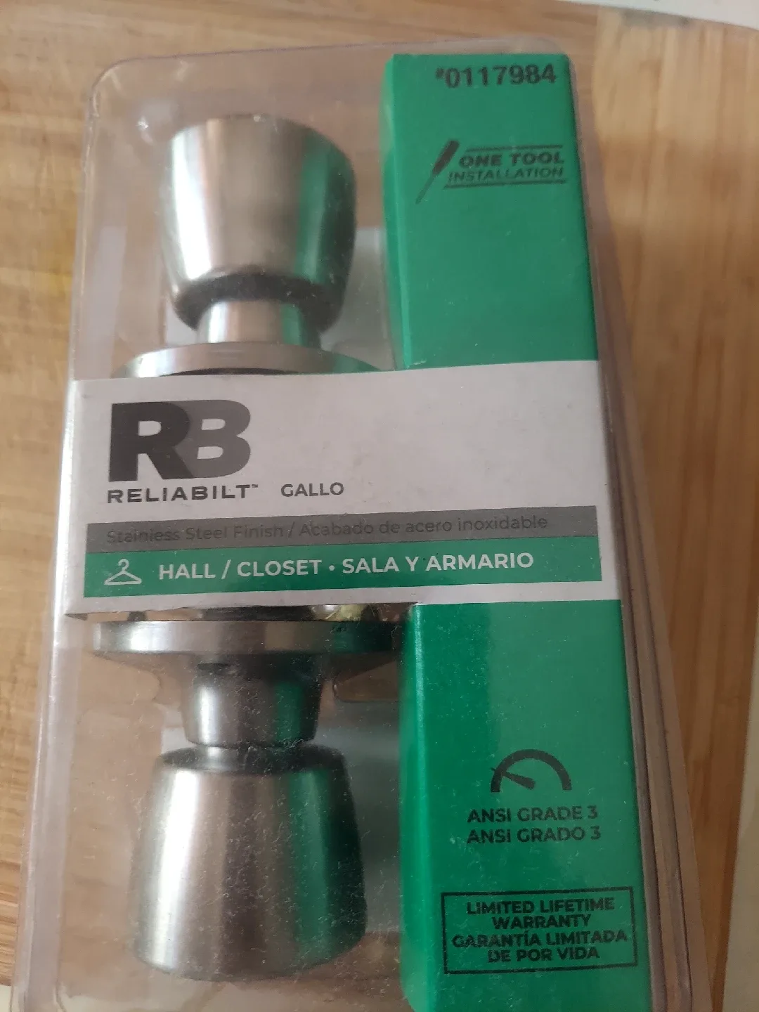 New Reliabilt Gallo Stainless Steel Door Knob image indicator(3)