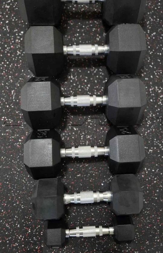 5lb to 50lb Rubber Hex Dumbbells - New