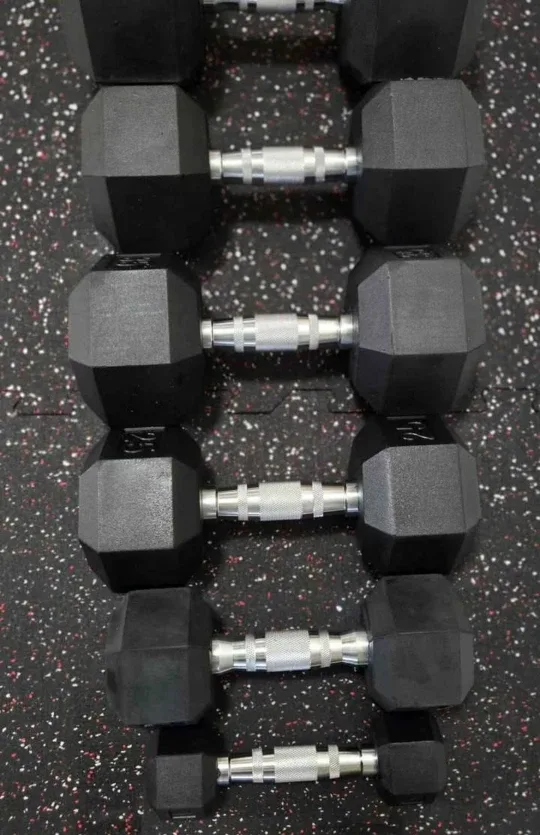5lb to 50lb Rubber Hex Dumbbells - New